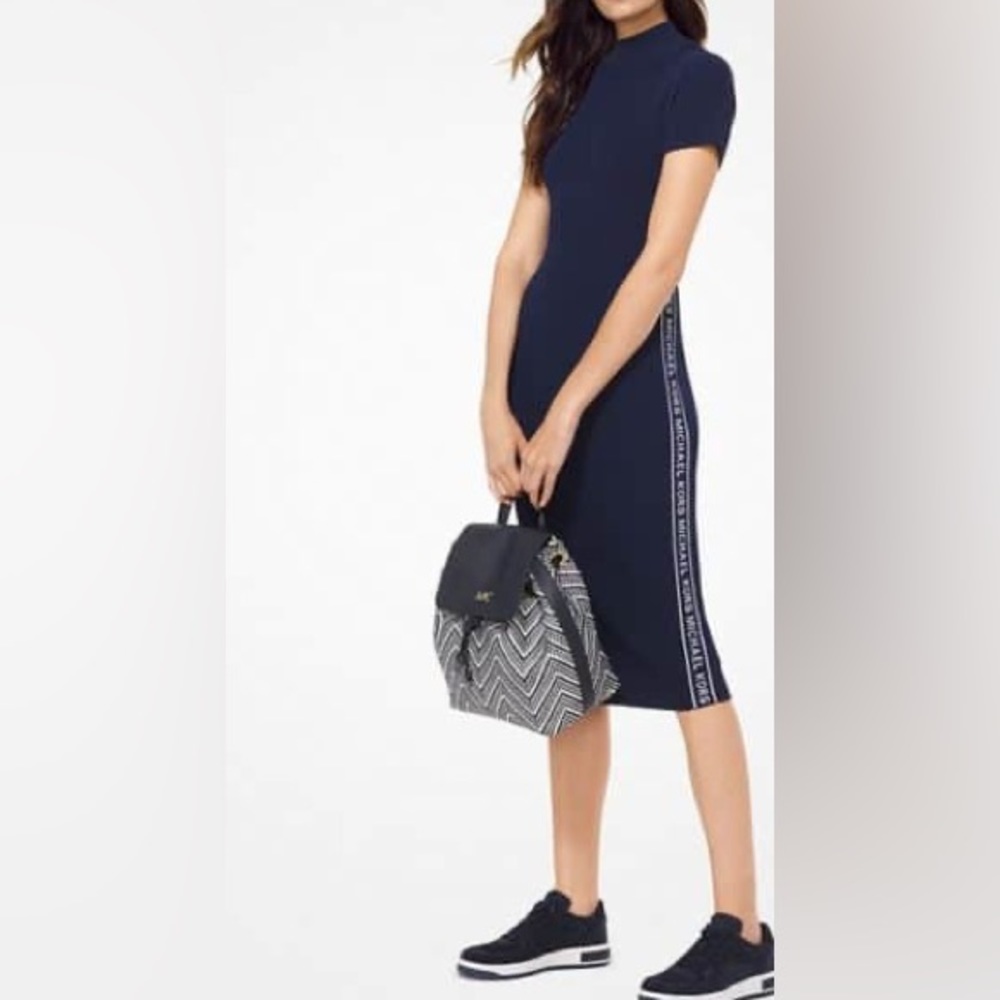 MK Logo Tape Ribbed Stretch Dress